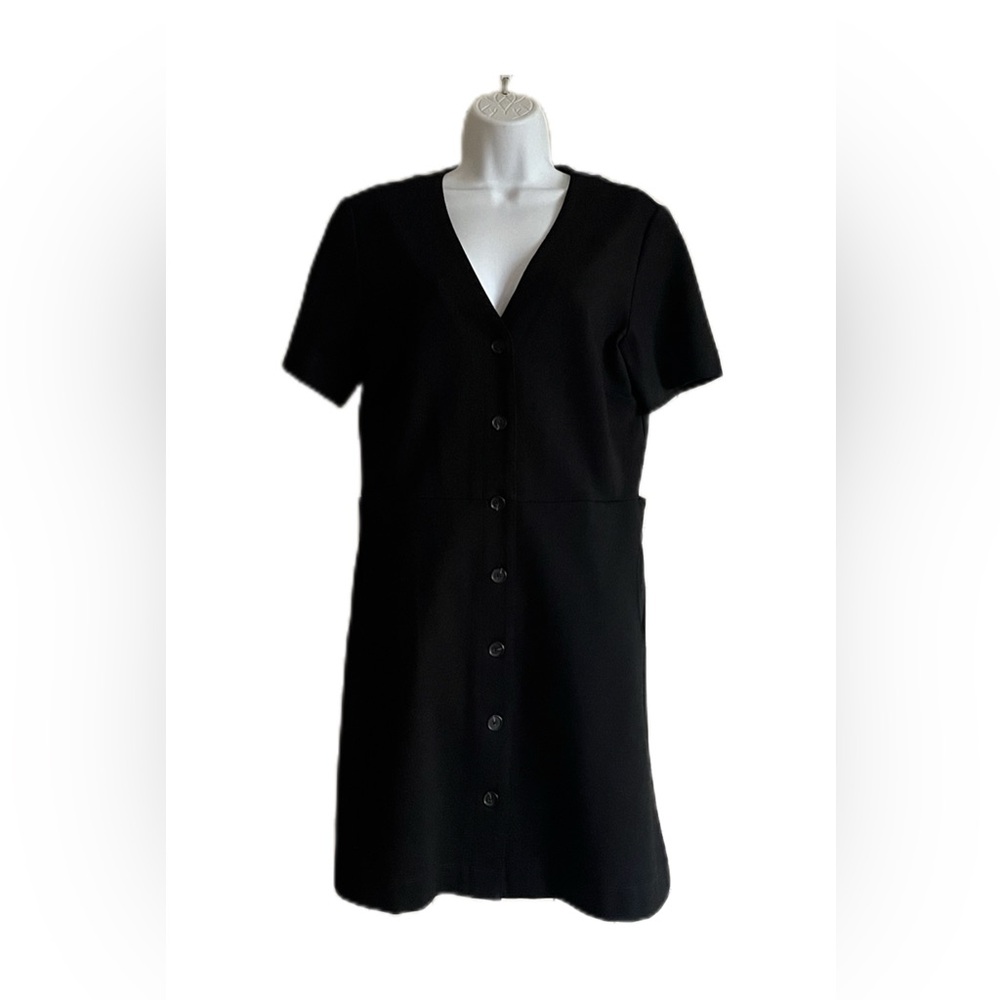 Joie Black V-Neck Short Sleeve Button - Front Dress _ NWOT